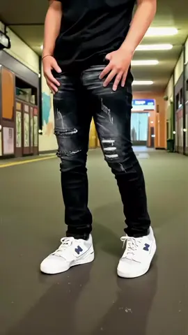 Celana Jeans Panjang Pria RIPPED Robek #jeanspria #celanajeanspria 