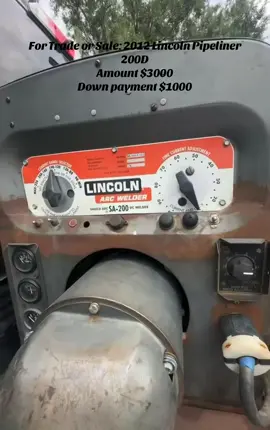 *For Trade or Sale: 2012 Lincoln Pipeliner 200D (Kubota Engine)*   Runs smooth – even if I can’t weld, it *makes me look slick* 😂   - *4800 hours*   - Fresh oil change, new belt, fuel & air filters   - *Chopped to 25.5 inches*   - *Push button start*, no leaks   - Electric fan installed   - Very clean & well-maintained   💵 $3000 📍 *Location:* Los Angeles  📲 *Text:* (805) 468-4546   #weldingrig #lincoln200d #kubotawelder #weldertrade #pipelinerlife   
