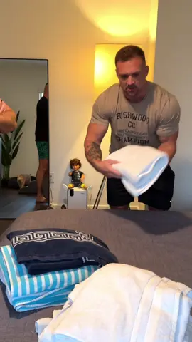 When he helps with the laundry… 