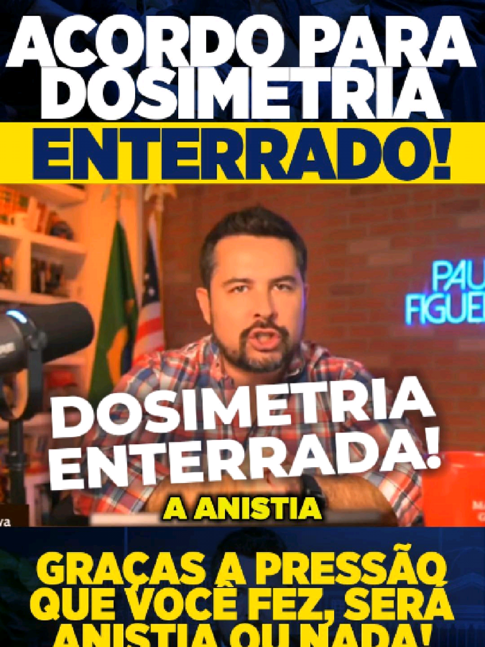 Oposição votará contra a dosímetria, diz Paulo Figueiredo. Após exposição de um acordo de bastidores por Eduardo Bolsonaro para a aprovação do Projeto de Dosímetria com destaques, a oposição sentiu a pressão por parte dos eleitores de direita e fechou questão contra a proposta do sistema. Se você apoia a #anistia ampla, geral e irrestrita, comenta 22 e siga @direitasergipana . 👊🇧🇷 #deputados #direita #bolsonaro #foralula 