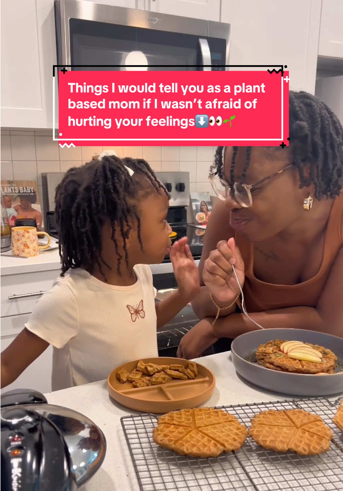 We have to talk about it!👀👀🌱🌱🌱 Things I would tell you as a plant based mom if I wasn’t afraid of hurting your feelings⬇️ 1. Stop giving your kids foods with artificial dyes. They’re toxic to the body and banned in some countries. Dye-free candy exists and it doesn’t need to be vegan to be healthier. 2. You can’t expect your kids to love healthy food if you never model eating it yourself. They copy you more than they listen to you. 3. Protein is not your biggest worry on a plant based diet. Most people are fiber deficient, not protein deficient. And don’t forget being actually hydrated! 4. Vegan junk food is still junk food. Just because it’s labeled “plant-based” doesn’t mean it nourishes your family. 5. Stop thinking “healthy eating is too expensive.” Processed snacks, fast food, and Starbucks runs cost more over time than beans, rice, and veggies. 6. Your kids don’t need cow’s milk for strong bones. They need calcium rich plants, not another species’ milk. 7. If your child is always sick, it’s time to look at their diet and not just blame “bad luck” or school germs.  8. Supplements don’t replace whole foods. A gummy vitamin isn’t going to fix a diet built on processed snacks. 9. If you think your kids won’t eat vegetables, it honestly may be about how you prepare and present them not the vegetables themselves. Give them variety and textures! My daughter has her days when she wants sweet potato, so it’s a hit or miss, but she loves it oven roasted versus mashed.  If you need help with just starting a plant based meals for your kids and don’t where to start. Check the link in my bio for my mini cookbook ebook bundle with recipes like my daughter’s favorite quinoa kale fritters, blueberry pie smoothie, pink apple dippers! 🥰 Like this video & share it to your story for another plant based mom! 🌱