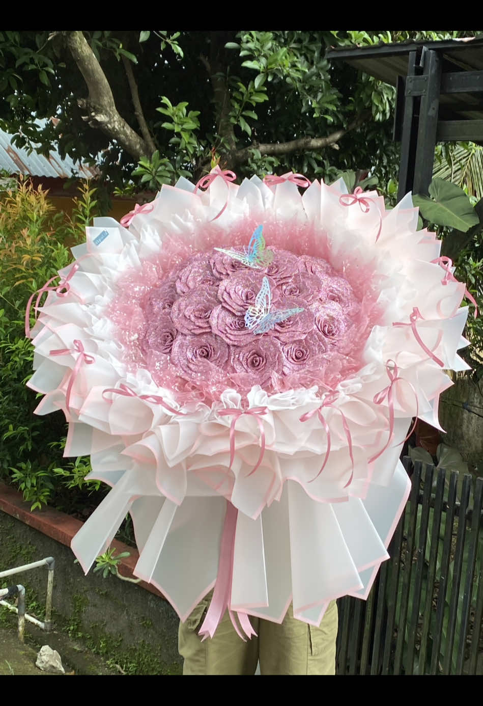 20 tangkai buket pita satin pink ✨ #buketpitasatin #buketbunga #buketwisuda #buketuang #fyppppppppppppppppppppppp 