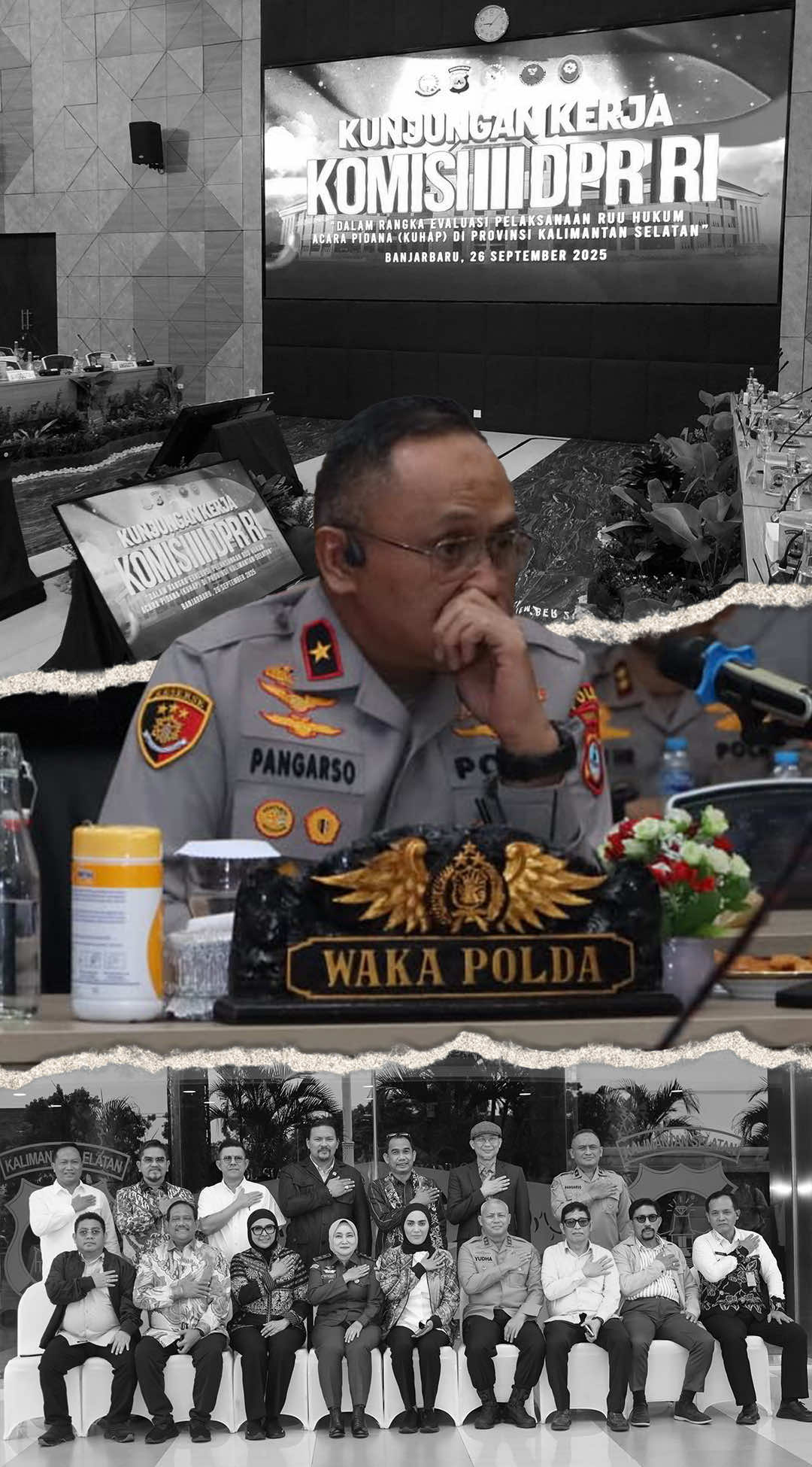 Dalam kunjungan kerja Komisi III DPR RI di Polda Kalsel, pembahasan RUU KUHAP difokuskan pada penyelarasan aturan dengan regulasi terkait, penguatan peran BAP dalam proses hukum, serta perlindungan hukum bagi aparat Polri. Forum juga menekankan pentingnya penerapan keadilan restoratif berbasis kearifan lokal, sehingga RUU KUHAP dapat hadir sebagai regulasi yang lebih relevan, demokratis, dan menjunjung tinggi nilai-nilai HAM. #RUUKUHAP #PolriUntukMasyarakat #ReformasiHukum