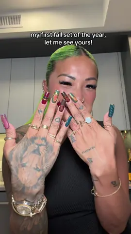 i absolutely loved seeing all your nails. now i need some more fall inspiration, send your sets through! #nails #nailreveal #fyp