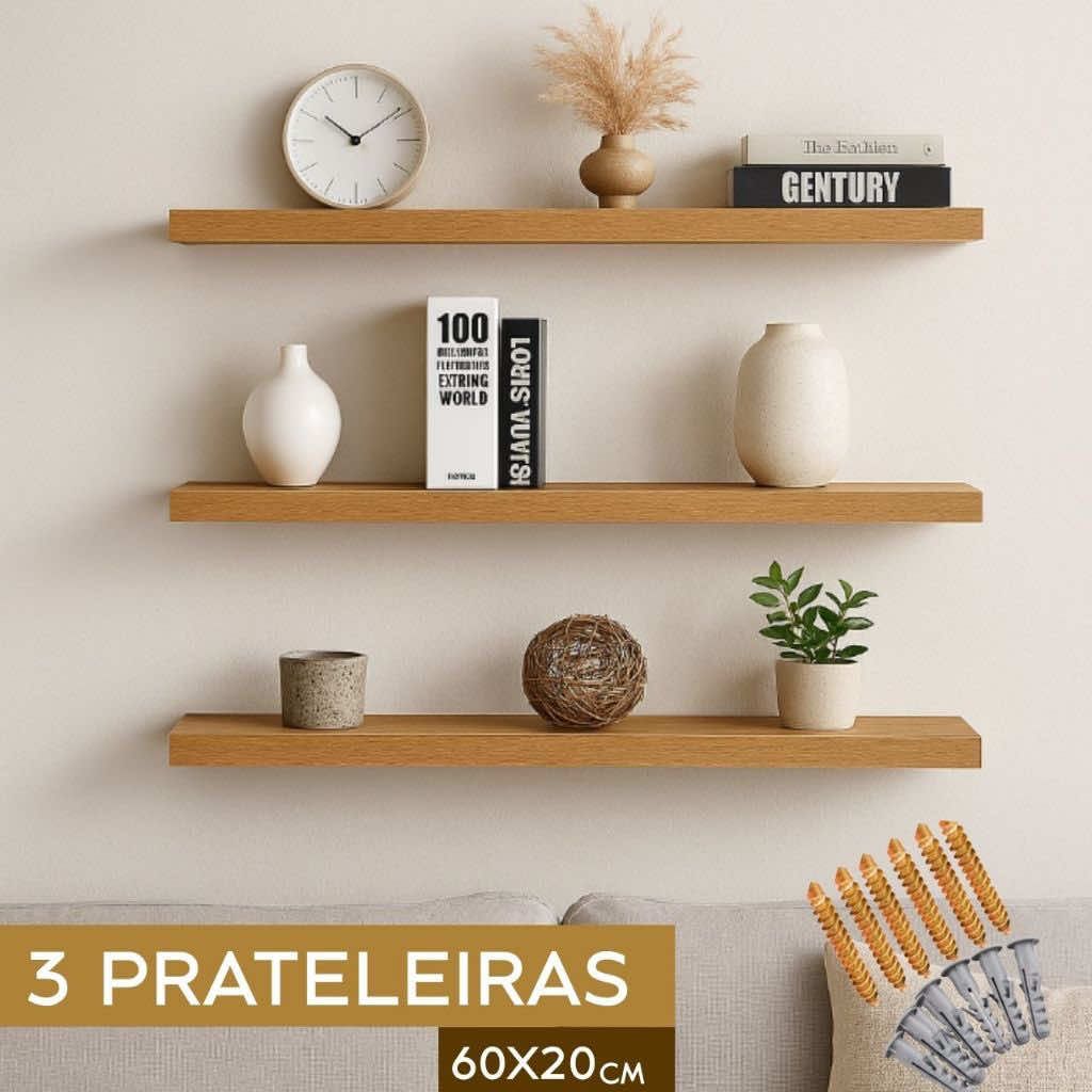 📚✨ Organização com estilo! O Kit 3 Prateleiras Louro Freijó em MDF é perfeito para expor livros, decorar e trazer praticidade para sala, quarto ou qualquer ambiente da casa. Link: https://s.shopee.com.br/9AFeggEqeO #prateleira #madeira #mdf #plantinhas #casa 