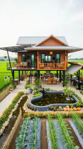Tôi không muốn gì nhiều... Chỉ cần một ngôi nhà ấm áp giữa cánh đồng xanh như thế này là đủ 🏡🌿 #yeunhalapghep #uocmotuoigia #bophoveque #trongraunuoica #fyp 