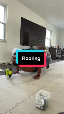 Didn’t get a video of me removing the flooring but here is me drilling the boards down. #jbfit #theultimatematurethirsttrap 