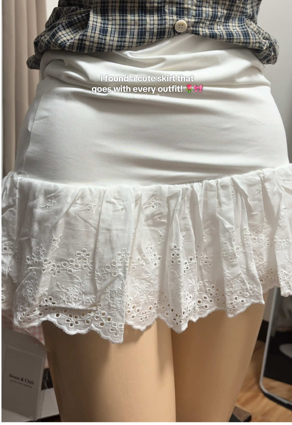 White skirt that matches everything.🦢✨ Instant favorite!#laceskirt #whiteskirt #shortskirt #cuteskirt #outfitideas 