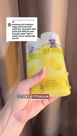 Membalas @Putri Mentari💜  lotion ln viral bpom #lotionln #pemutihbadan #lotionwhitening 