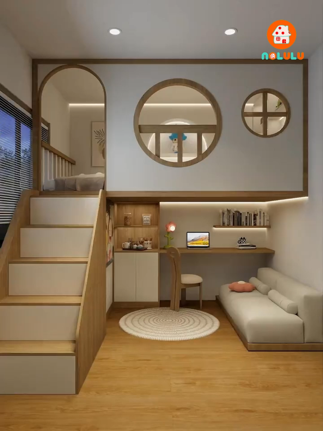 Giường tầng tựa như hệ gác lửng cho phòng ngủ nhỏ #giuongtreem #giuongtangcho2be #giuongtangkethopturquanao #giuongtangcaocap #giuongtangtreem #vlogogiuongtang #giuongtangnolulu #nolulu #giuongtanggo #noithatnolulu #giuong2nguoi #giuongtang