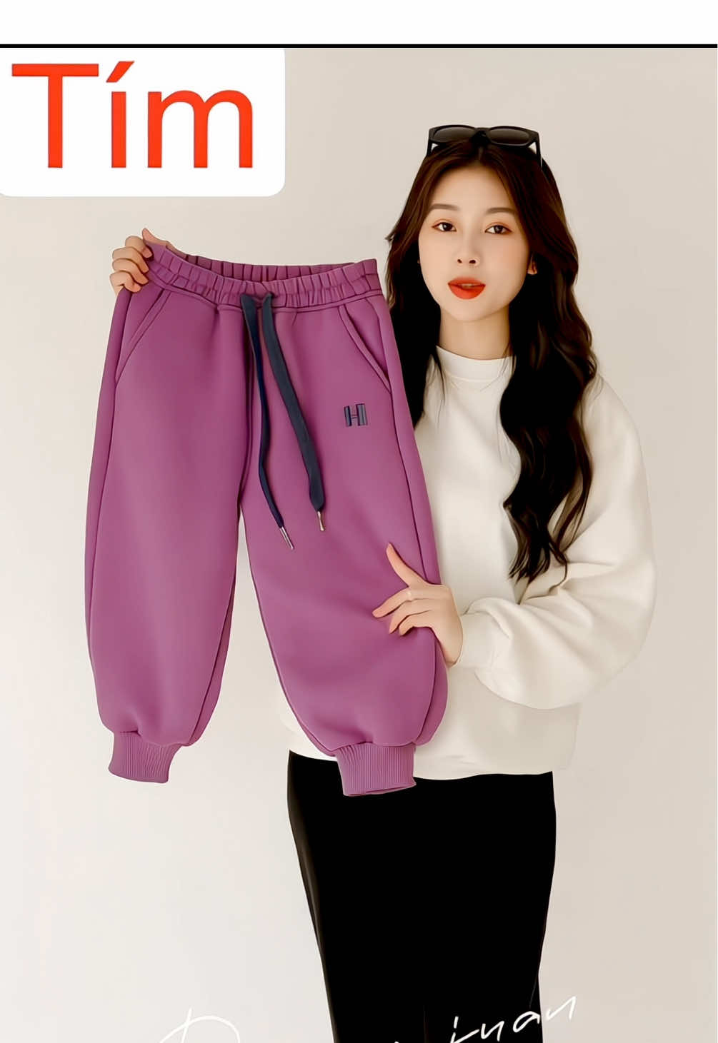 Quần nỉ bông thêu chữ HI kiểu dáng bé trai và bé gái đều mặc được#thoitrangtreem #hangmoive #xuhuong #quanni 