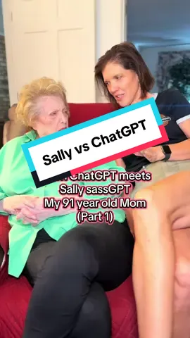 My 91-year-old mom Sally sat down to answer questions from ChatGPT… and let’s just say AI wasn’t ready for HER opinions 😂👏 Stay tuned for part two because Sally has thoughts! #Sally #ArtificialIntelligence #ChatGPT #FunnyMoms #Over90AndThriving