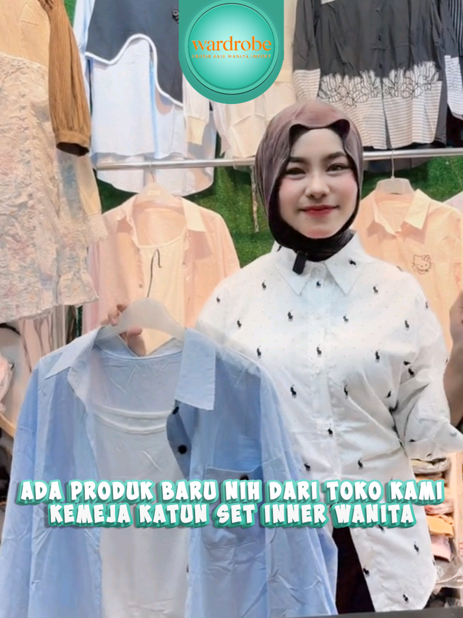 ada yang baru nih, baju dari Wardrobe PGMTA 😍 Kemeja Set Inner untuk kamu yang mau tampil stylis saat berpergian pesta ataupun kerja 🥰. penasaran? yuk datangi ke tempat kami di PGMTA Lantai 6 Blok C No 5, atau hubungi admin kami, link WhatsApp ada di bio akun ini yaa 🥰 #kemejavest #kemejawanita #tanahabang #fypシ #reseller 