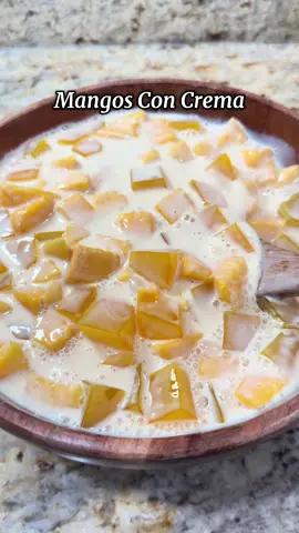 Mangos con crema #parati #postres #recetas #recetasfaciles #mexicanfood 