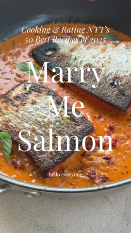 Cooking & rating NYT’s 50 best recipes of 2025 ✨ ~California addition~  Today we are making Marry (not to be confused with Merry) Me Salmon which I am ranking a 9/10. We all know the “marry me” type dishes are amazing I just like chicken a bit better than salmon, sue me!  Also it’s so good to be making content again, stay tuned for more!! #nytcooking #marrymechicken #salmon #weeknightdinner #EasyRecipe @NYT Cooking 