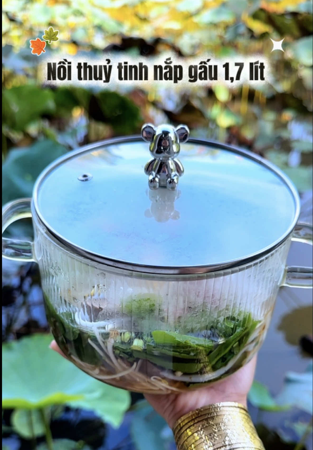 Nồi thuỷ tinh nắp gấu 1,7 lít . Thích hợp decor các món ăn nhìn đẹp mắt , nắp gấu thì dễ thương , nồi thuỷ tinh thì dày dặn #noithuytinh #decor #giadungnhabep #affiliatemarketing #thaivan879 
