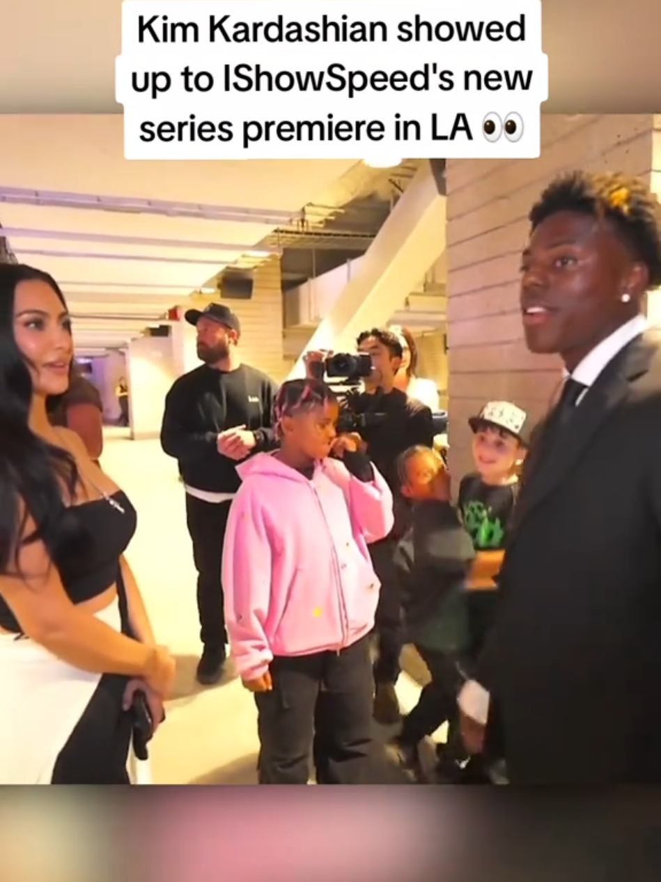 Kim Kardashian showed up to IShowSpeed's new series premiere in LA 👀 #ishowspeed #fyp 
