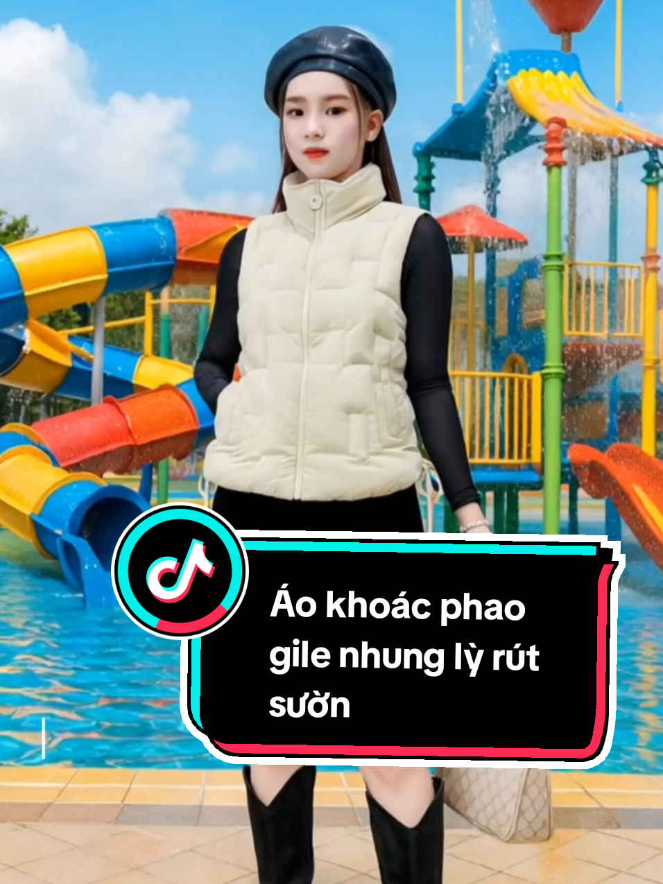 Áo khoác gile nhung lỳ rút eo xinh #xinhfashion #aokhoacnuxinh #aokhoacgilenu #aogilenu #aokhoacphaonu 