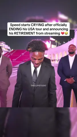 Speed starts CRYING after officially ENDING his USA tour and announcing his RETIREMENT from streaming 💔😭 #ishowspeed 
