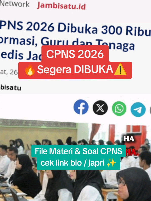 INFO TERBARU CPNS 2026 SEGERA DIBUKA‼️ Jangan Lupa Belajar Teman-Teman 📚 CPNS 2026 | TES CPNS | SELEKSI CPNS #cpns2026 #cpns #tescpns #fyp #capcut 