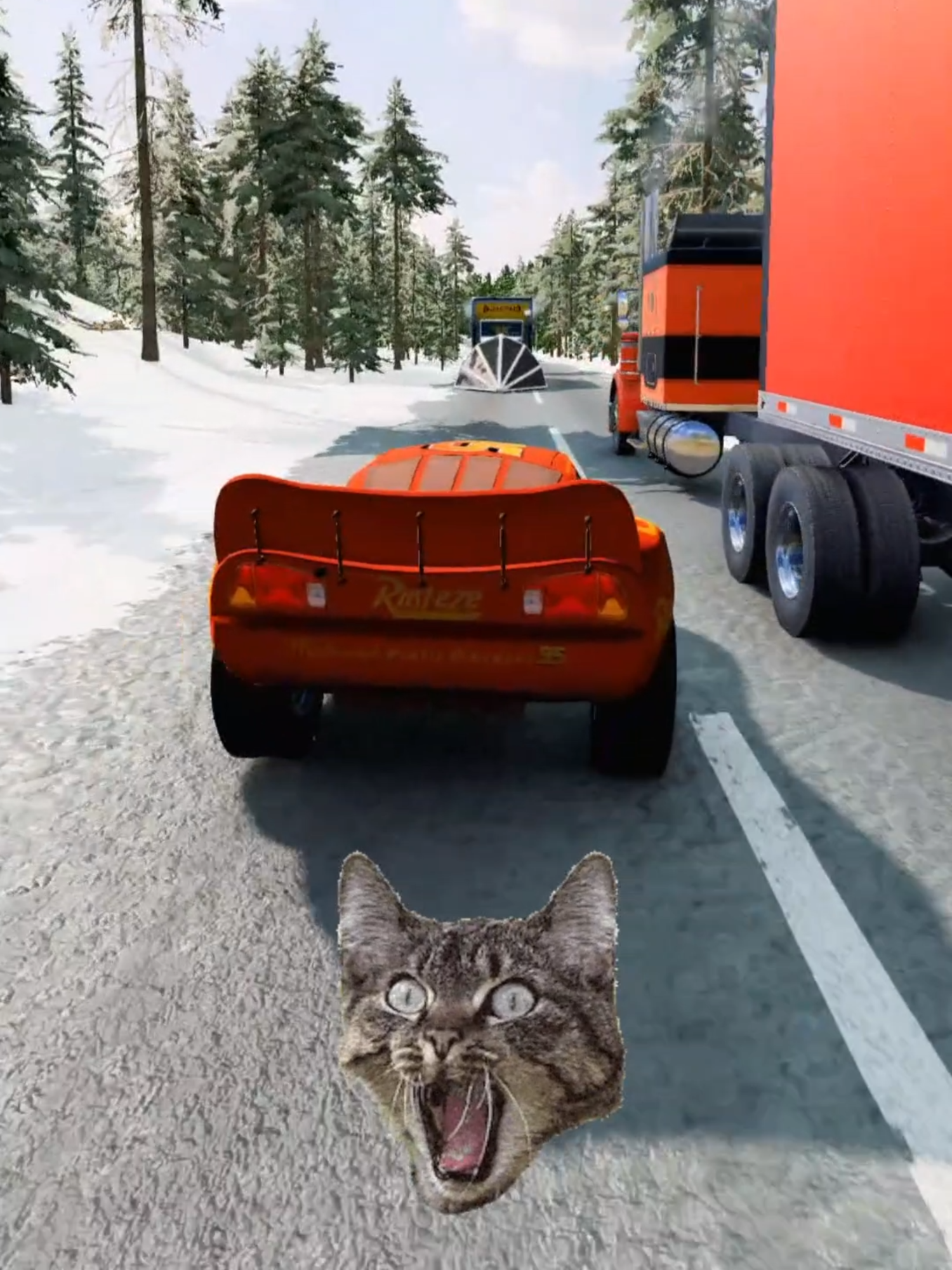 Which car overtakes the truck and survives? #beamng #beamngdrive #game #gaming #car #cars