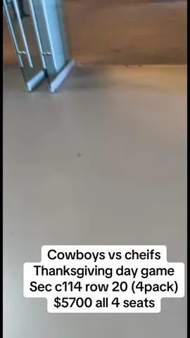 Cowboys vs cheifs Thanksgiving day game Sec c114 row 20 (4pack) $5700 all 4 seats
