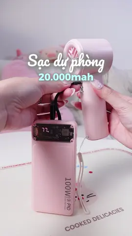 Tui mới kím đc em sạc dự phòng màu hồng này nhìn xinh quá nè #ngocminreview #LearnOnTikTok #sacduphong #sacduphong20000mah #sacduphongsieudungluong 