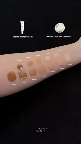 เทียบสีคุชชั่นเสกผิว & เบสกระจก 🩶✨ #kage #kagecosmetics #คุชชั่นเสกผิว #kagecushion #เบสกระจก