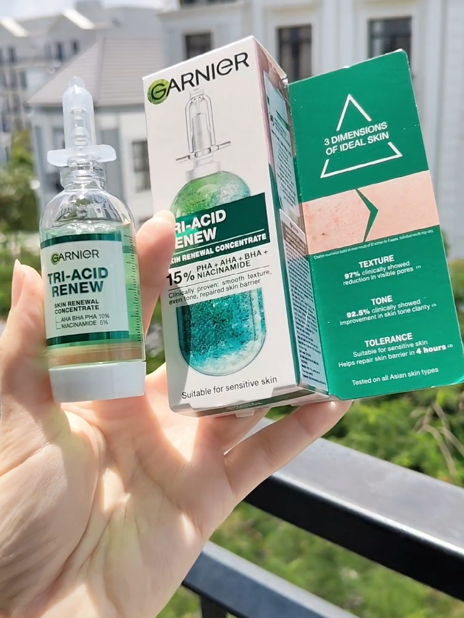 Tuần dùng 3 lần da sáng đều màu lắm luôn í ✨❤️ #serumpeelxanh #garnier #peeldatainha #xuhuong #thanhvanriviu 