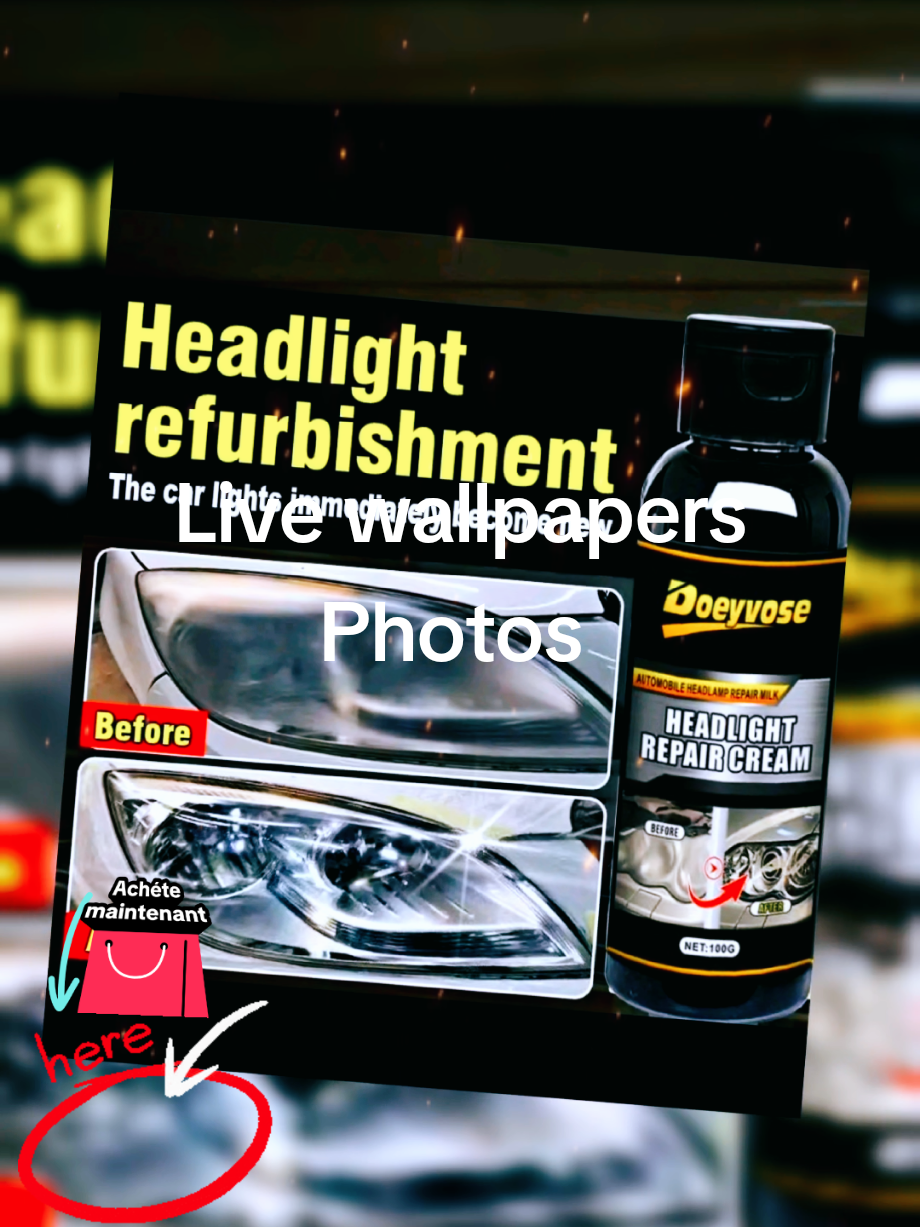 #CapCut Live wallpaper photo in /3D Doeyvose headlight repair kit, headlight polishing agent, headlight repair liquid for clear and shiny headlights #repair #tiktokshop #fyp #viral 