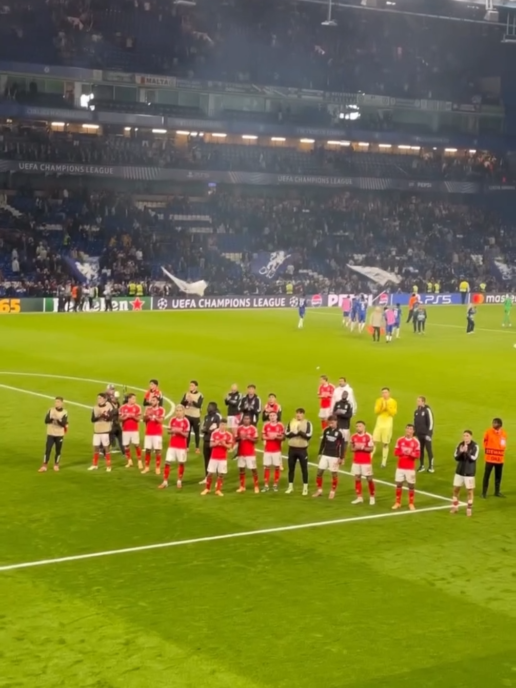 Chelsea - Benfica 30/09/2025 UEFA Champions League  Atmosphere set by Benfica fans in away sector 