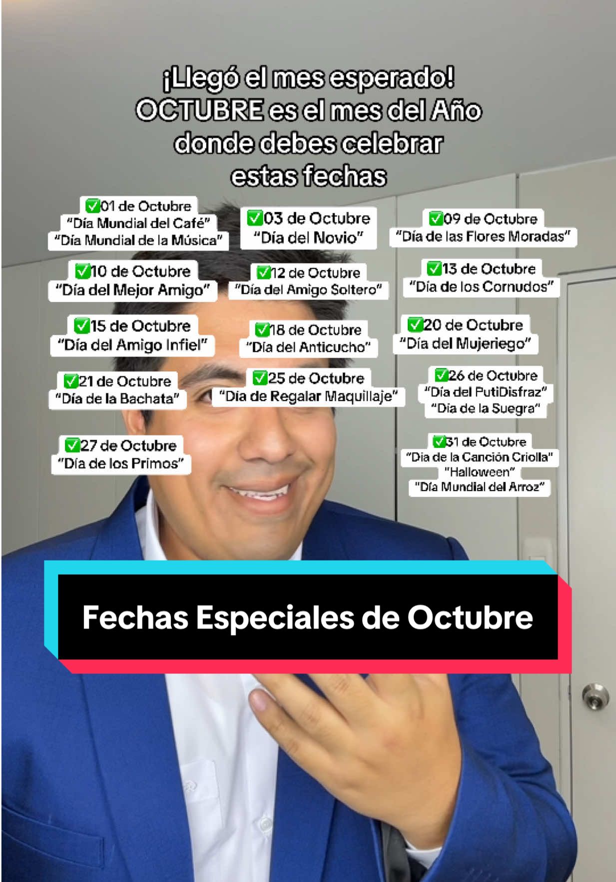 Fechas especiales de Octubre, etiquétalos y sígueme #octubre #xyzbca #fechasespeciales #fypage #novios 