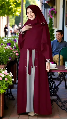 Gamis Syari Sahara 3in1 Free Hijab Dan Cadar Bahan Crep Premium #gamis #fypage #fyp 