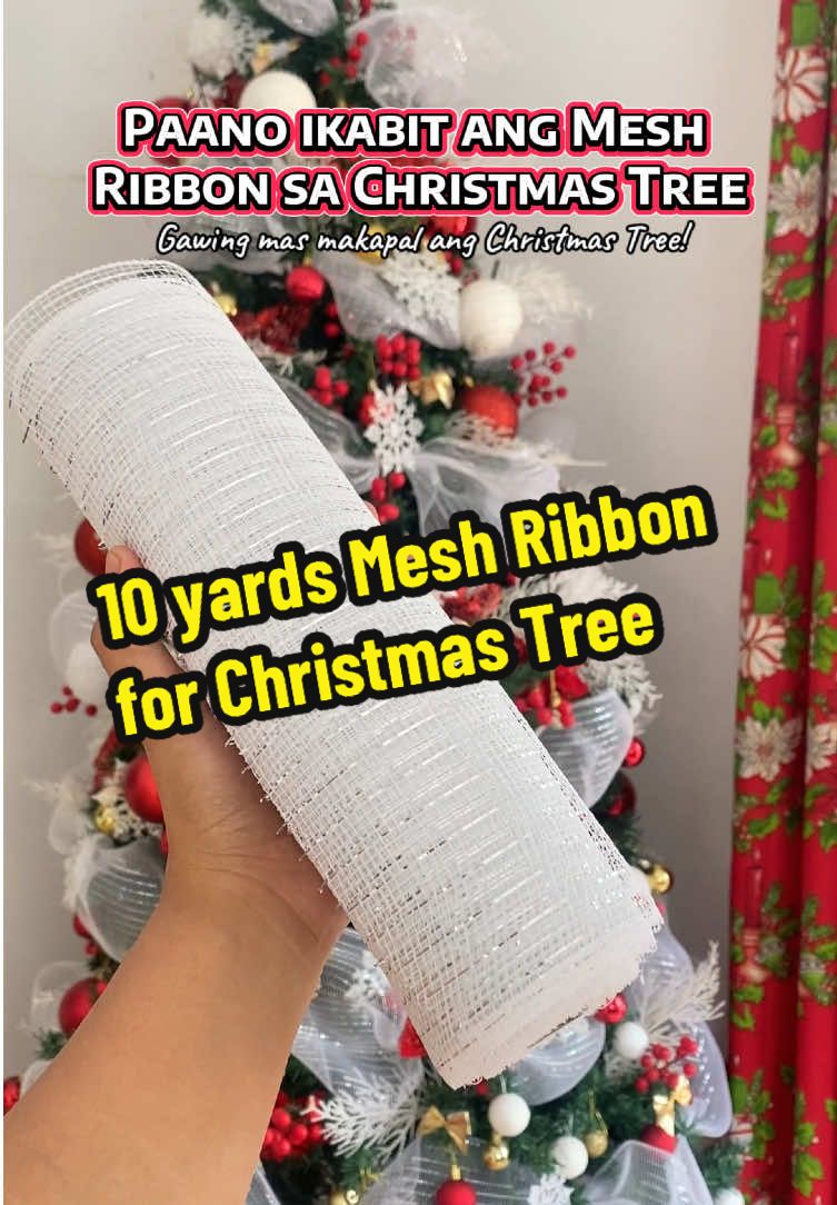 Replying to @Che&Win Shope mas magmumukhang makapal talaga ang Christmas Tree basta may Mesh Ribbon 😌 #christmas #christmastree #christmastreedecorating #meshribbon 
