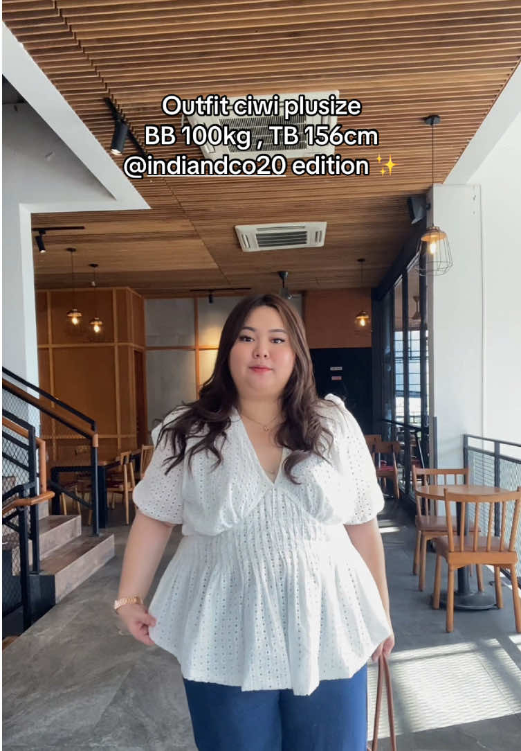 Alamak suka bgt outfit dari @indiandco20 🤍✨ #fyp #bigsize #plusize #foryourpage #ootdplussize 