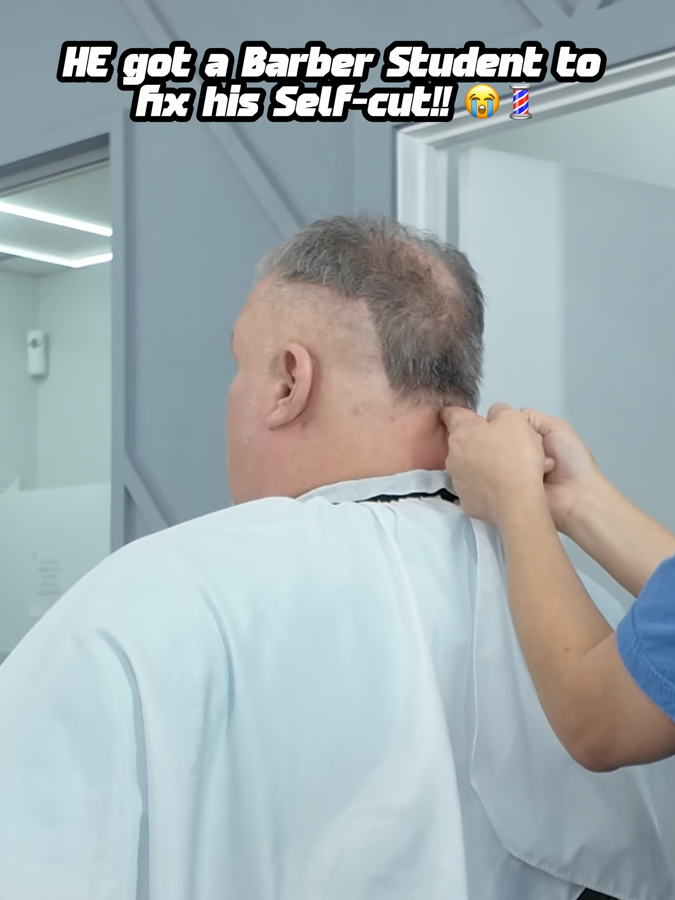my guy was sweating buckets trying to blend it out lol #wavycakes #barber #fyp #956