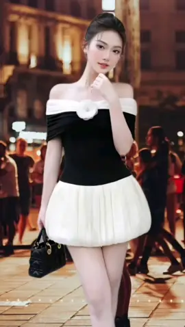 Đầm thun đen Khiết dáng xoè bẹt vai #tiktok #trending #viral #viralvideo #thoitrang 