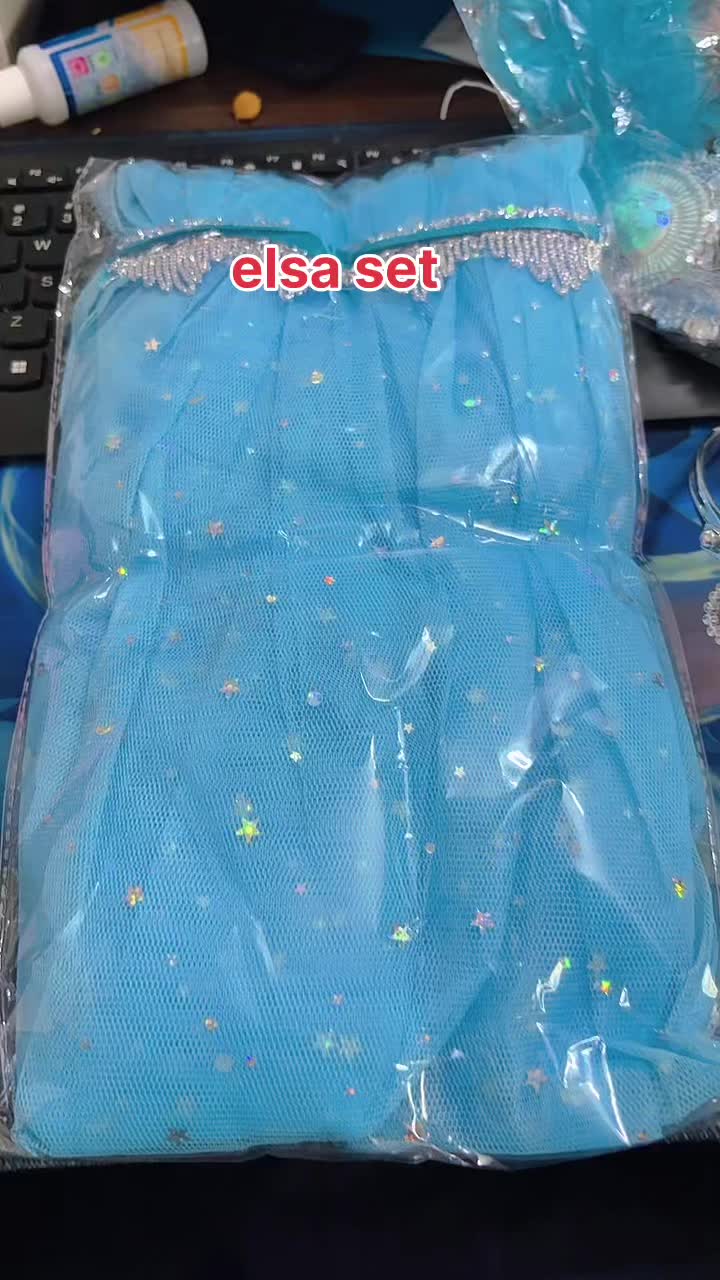 Elsa Cloak Set Halloween Children's Day Performance Costume Children's Toy New Year Toy Gift for Kids 
