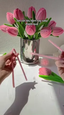 Làm hoa tulip bằng kẽm nhung siêu sinh #lamhoabangkemnhung 