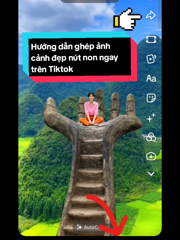 Hướng dẫn ghép ảnh cảnh đẹp núi non ngay trên Tiktok #xuhuong #tutorial #ghepanh #canhdep #edit 
