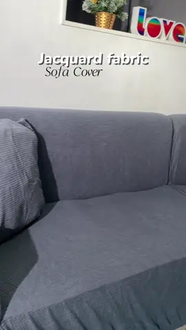 Textured luxury meets practical design-shop the jacquard sofa cover that does it all.👌🏻💕  #sofacover #jacquard #jacquardfabric #sofa #darkgray #quality #lshape #cornerset 