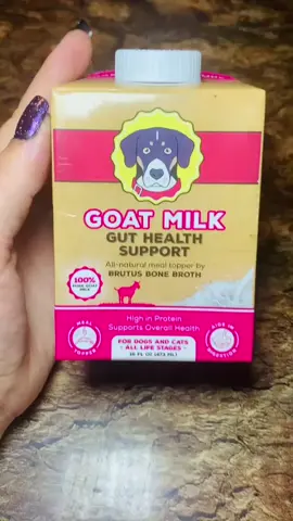 Brutus Bone Broth with Goat Milk  Gut Health  Support helps promote digestion hydration and overall wellness for dogs and cats.  Always consult a vet. #healthypets #dogwellness #catwellness #petparent #petcare 