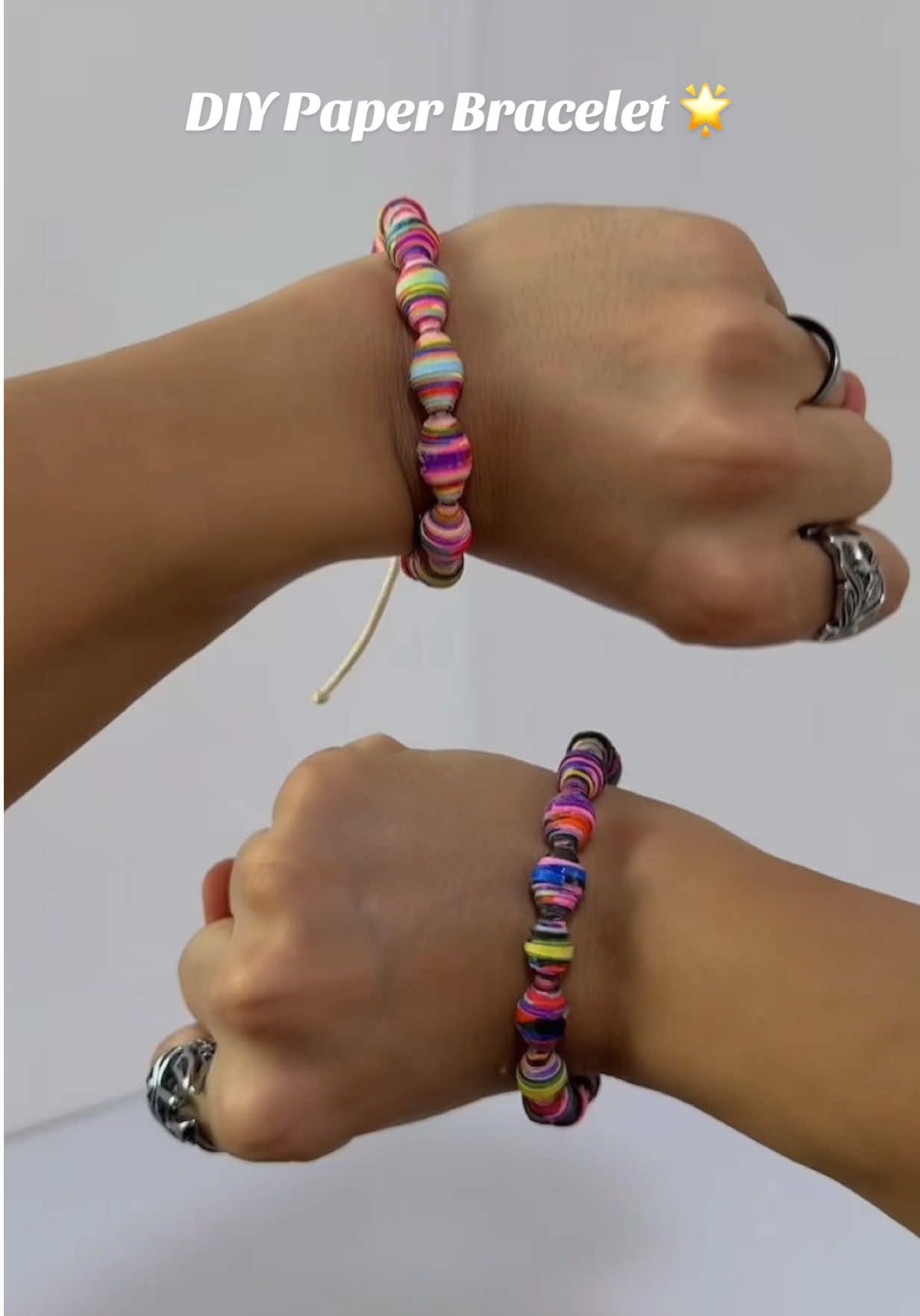 DIY Paper Bracelet 📃 #DIY #crafting #tutorial #fpy #fpyシ 