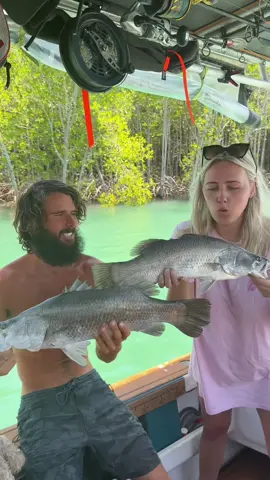 What a day! We found a HoneyHole!!! 12 Barra’s caught all up 🎣 #fishing #fyp #boat 
