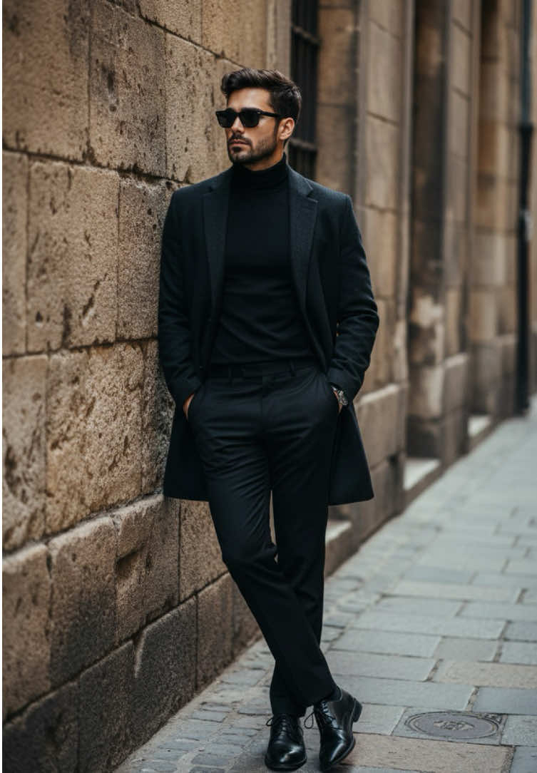 edit your photo by Ai 1.open gemini or chatgpt  2.upload your face photo 3.copy prompt prompt : ‏Use 100% face from the uploaded photo. ‏A moody and cinematic, photorealistic fashion editorial shot of a handsome young man with black hair and a black beard, inspired by the style of the provided image. ‏Subject & Pose: ‏The man is captured in a full-body shot, leaning coolly against a grand, textured stone wall. He stands with his legs crossed in a relaxed, confident stance, looking off to the side with a contemplative expression, exuding an air of effortless sophistication. ‏Attire & Details: ‏He is impeccably dressed in a sophisticated, dark, monochromatic outfit. His ensemble consists of a form-fitting black turtleneck sweater, tailored black trousers, and polished black leather shoes. A dark, tailored overcoat is stylishly draped over his shoulders. He wears a pair of dark, classic sunglasses, adding to his mysterious and chic persona. ‏Setting & Atmosphere: ‏The setting is a classic European-style urban street, with the subject standing on a stone sidewalk next to an imposing architectural feature. The atmosphere is one of understated luxury, quiet confidence, and timeless style, with a touch of urban grit. ‏Lighting & Composition: ‏The scene is illuminated by soft, natural, overcast light that creates gentle shadows and beautifully highlights the textures of the clothing and the stone background. The composition is a well-framed full shot, using a shallow depth of field to keep the subject in sharp focus while softly blurring the immediate foreground and background. The color palette is dominated by muted, earthy tones with professional, cinematic color grading. ‏Style Keywords: ‏Photorealistic, Cinematic, Ultra-Detailed, 8K Resolution, Sharp Focus, Fashion Editorial, Street Style Photography, Moody, Atmospheric, Professional Color Grading, Muted Earthy Tones, Shot on a Full-Frame Camera with an 85mm f/1.8 lens. #mensfashion #cinematicphotography #gemini #ai #viral 