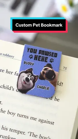 Paws + pages = the happiest place 📚🐾 #pawfecthouse #personalizedgifts #pet #bookmark #reading