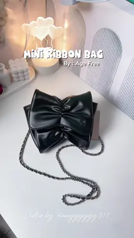 Mini Ribon Bag by @Age free🎀🖤 #agefree #freeclassic #agefreefreeclassic #waterproofbag #taswanita 
