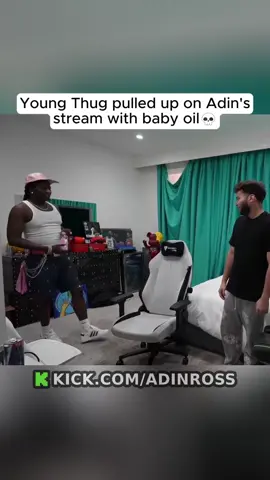 Young Thug just pulled up on Adin Ross’s stream with baby oil, saying ‘Free Diddy’ and hoping he gets released this week #adinross #youngthug #fyp 