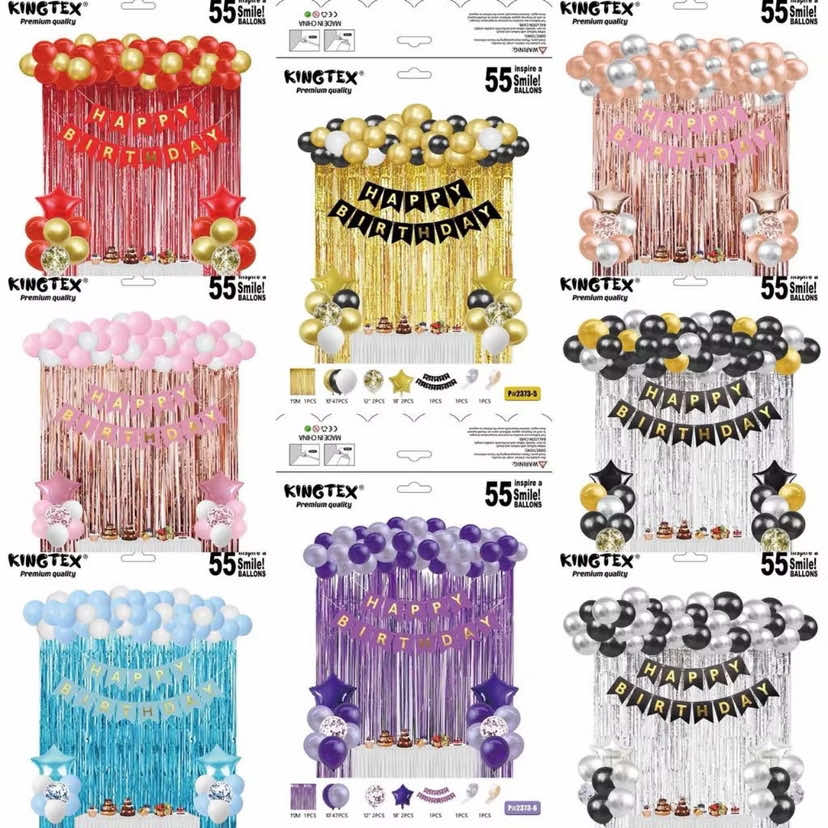 Birthday Party Decoration Set with Balloons, Foil Curtain, and Happy Birthday Banner – 55pcs #fyppppppppppppppppppppppp #affiliatemarketing #followers #decoration 