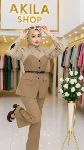 Ella Trendy One set 2_in_1 Setelan celana Nadia  #setelanwanita #bajuwanitakekinian #trend #rekomendasi #bajulebaran 